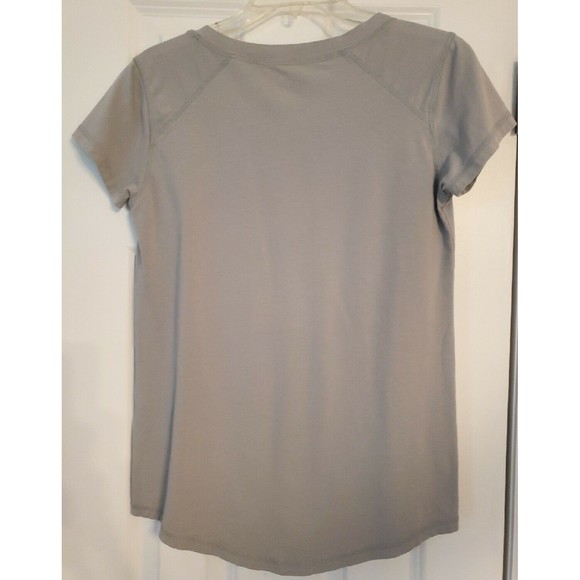 Life Is Good Women M Fitted Running Track T-Shirt Gray Long May You Run - Picture 4 of 4